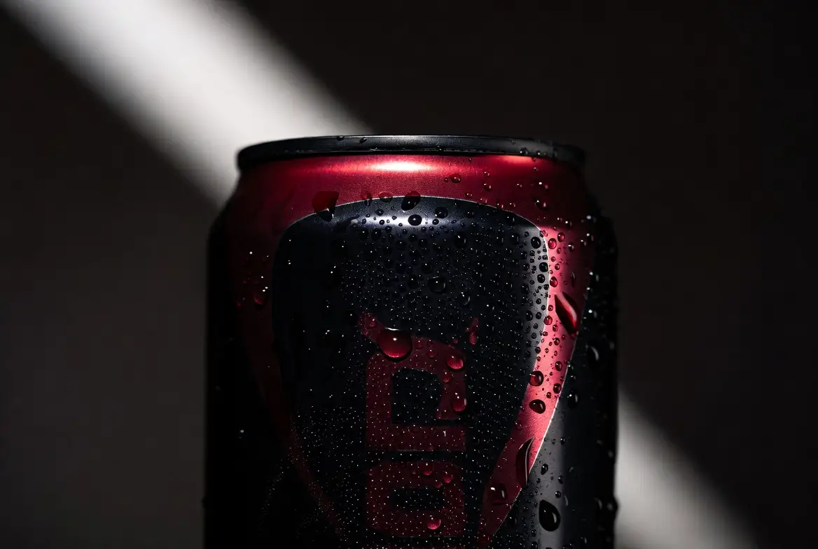 A striking beverage hero visual featuring bold color accents and professional commercial lighting.